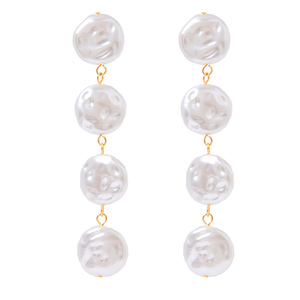 Vendita calda <span class=keywords><strong>stile</strong></span> <span class=keywords><strong>barocco</strong></span> irregolare 18k placcato oro grande perla barocca orecchini di dichiarazione esagerata orecchino per le donne regalo di nozze - Product Image 5