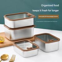 Contenants de stockage alimentaire en acier inoxydable - Ensemble de couvercles en verre résistant à la chaleur pour une préparation des repas sécurisée, idéal pour la cuisine, le bureau et le camping