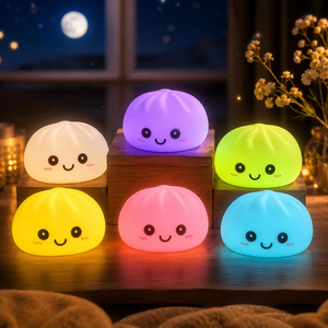 Hot Sales Night <b>Lights</b> Glowing Dumplings Desktop Ornament Cute Glowing Dumpling Steamer <b>Box</b> Kawaii Dumpling <b>Lights</b> Squeeze Toy - Product Image 4