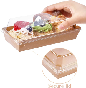 Caja de Papel Kraft Blanca para Empacar Alimentos, Contenedor para Mini Donuts <span class=keywords><strong>Dulces</strong></span>, Empaque para Panadería, Caja de Papel Desechable para Sándwiches, Bento para Almuerzo - Product Image 3
