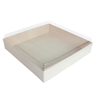 Boîte à gâteaux à emporter en bois jetable pour bricolage Boîte à gâteaux Sushi Tiramisu avec couvercle transparent