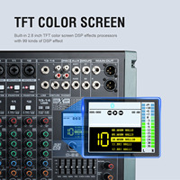 Console de mixage audio professionnelle BTS10 à 10 canaux avec 99 effets DSP, égaliseur graphique 7 bandes, carte son BT USB pour scène