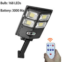 أضواء شمسية خارجية 504/336/252 LED مقاومة للماء IP65 من البلاستيك ABS مع مستشعر حركة للحدائق والجدران والساحات والشوارع مع جهاز تحكم عن بعد