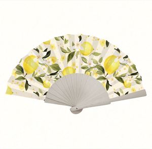 Abanico Chino Personalizable de Bambú y Poliéster, Estilo Arte Popular Pintado a Mano, para Recuerdos de Boda y Promociones - Product Image 2