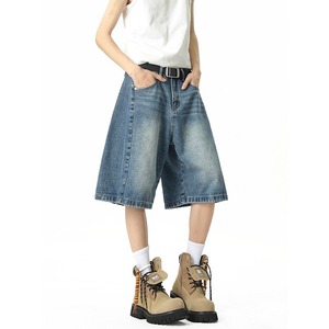 Pantalon décontracté unisexe Jin Jing en velours taille haute respirant, coupe large, style rétro américain, délavé au laser, coupe ample, printemps - Product Image 3