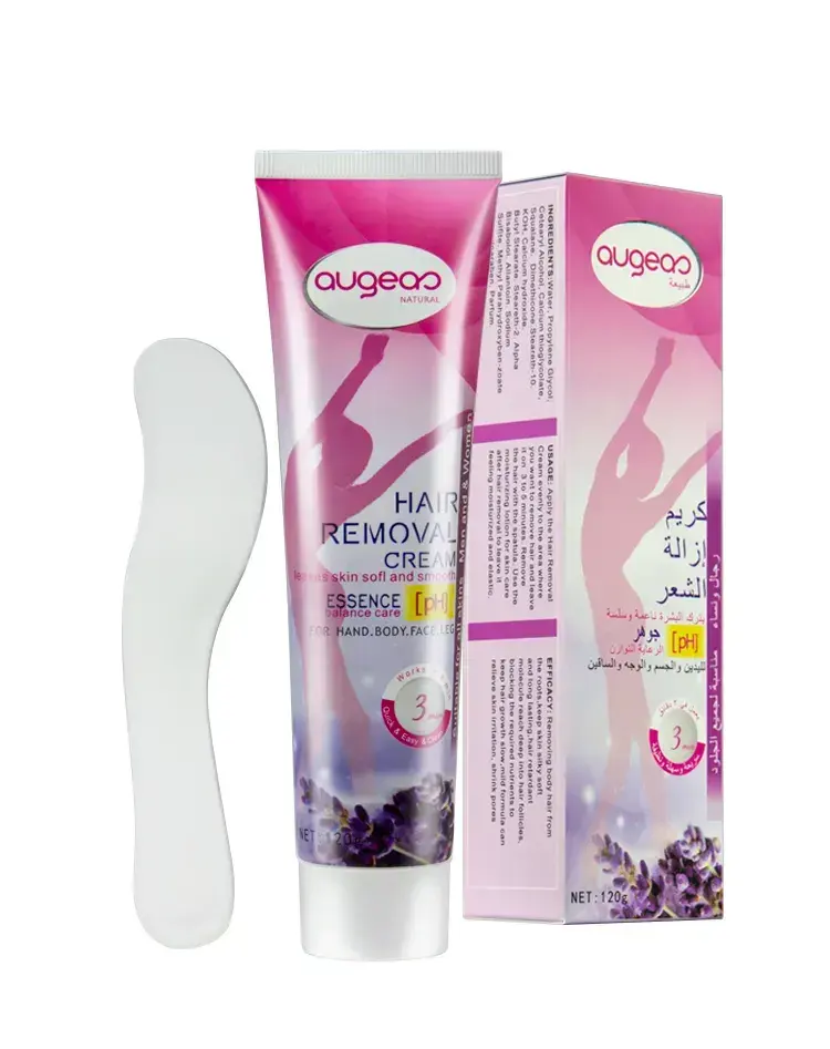 Migliore qualità cina Augeas marca lavanda crema depilatoria naturale indolore per il corpo crema depilatoria permanente per uomo