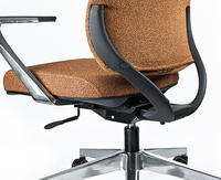 Chaise de bureau de direction pivotante ergonomique moderne, revêtement en cuir PU, accoudoirs fixes, hauteur réglable, base en aluminium