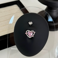 Neues Design Sexy Bauchnabelringe 316L Chirurgischer Edelstahl Herz Bauchnabelpiercings Rosa Süße Nabelringe Körperschmuck
