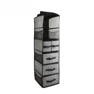 Wardrobe Hanging <b>Storage</b> Organizer with Side Mesh Pockets, <b>Drawer</b> <b>Storage</b> <b>for</b> Bedroom - Product Image 4
