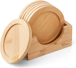 <span class=keywords><strong>Set</strong></span> di Sottobicchieri e <span class=keywords><strong>Tovagliette</strong></span> in Legno Stile Americano con Isolamento Termico per Cerimonia del Tè - Product Image 1