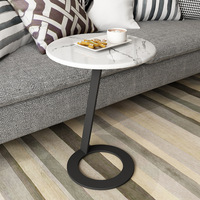 Nouvelle table basse multifonctionnelle de style chinois avec structure en métal et plateau en pierre pour la maison, le salon et la chambre