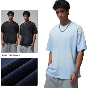 T-shirt unisexe surdimensionné en coton lourd de 250 grammes avec logo personnalisé AR011, t-shirts vierges de haute qualité, t-shirts vintage lavés - Product Image 3