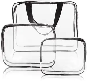 Personalizado Promocional Forte Durable PVC Clear Transparente Maquiagem Bag para Embalagem Cosméticos