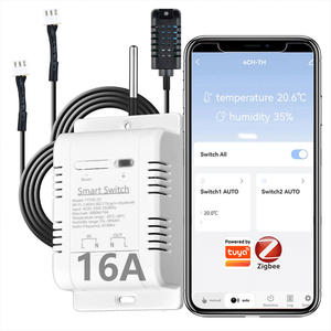 ZB-TDQ-16A-220v-TH Zigbee Tuya สมาร์ทสวิตช์ควบคุมอุณหภูมิและความชื้น รีเลย์ควบคุมแบบล็อคตัวเอง โมดูลไร้สาย - Product Image 1