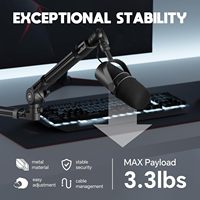 Support de microphone professionnel en aluminium avec bras articulé pivotant et réglable pour studio, idéal pour les spectacles en direct, le streaming et la diffusion de podcasts