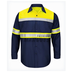 High Visibility ANSI Class 1 Summer Waterproof Polyester Cotton Nylon T-<b>Shirts</b> Long Sleeves Reflective Safety Features - Product Image 1