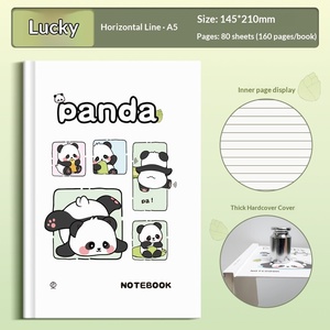 Cuaderno de Escritura Creativa con Cubierta Plana de Papel Retro Hecha a Mano, Diseño de Panda, Encuadernación Duradera, para Venta al Por Mayor - Product Image 4
