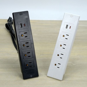 Regleta de 4 salidas de escritorio con puerto USB C de 2.1A, carga rápida, Puerto USB A, estación de carga oculta para muebles para mesa auxiliar - Product Image 5