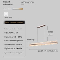 Luxe moderne minimaliste longue suspension maison salle à manger bar lustre lampe en aluminium acrylique fer hauteur réglable Led suspension