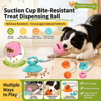 Jouet interactif pour chien avec ventouse, balle à mâcher, distributeur de nourriture, résistant aux morsures, pour soulager l'ennui et l'entraînement, pour usage en intérieur