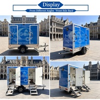 Oferta Especial: Remolque Sanitario Móvil de 2 Cabinas con Eje Único, Inodoro Portátil con Urinario y Lavabo para Eventos al Aire Libre y Construcción