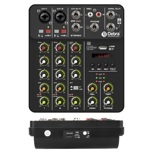 Console de mixage <span class=keywords><strong>audio</strong></span> Debra V4, <span class=keywords><strong>carte</strong></span> son pour <span class=keywords><strong>PC</strong></span>, enregistrement, réverbération, interface <span class=keywords><strong>audio</strong></span>, console de mixage DJ, interfaz - Product Image 1