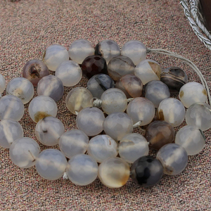 AB0483 Hạt Mã Não Rêu Hoa Đen Mặt Tự Nhiên, Hạt Mã Não Xám Màu Tự Nhiên - Product Image 4