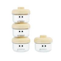 Conteneur portable pour lait infantile en poudre avec corps transparent et couvercle coloré, pot de rangement pour collations pour les voyages