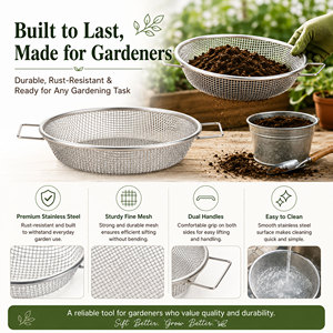 USSANXING Galvanized Steel Wire Cloth Filter Set 1/4 Inch Double Layer <b>Sieve</b> (1.0MM Wire Gauge) Model USSXCN-011 for Soil Sand - Product Image 2