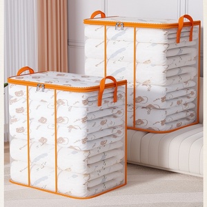 Grand sac de rangement en PVC transparent, imperméable, pliable, 85L, lavable, anti-poussière, avec fermeture éclair, pour couettes, literie, vêtements, placard - Product Image 5