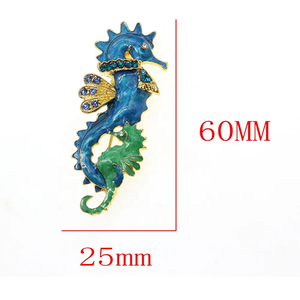 Broche <span class=keywords><strong>hippocampe</strong></span> en strass plaqué or, accessoires de bijoux vintage pour femmes, <span class=keywords><strong>prix</strong></span> de gros - Product Image 4