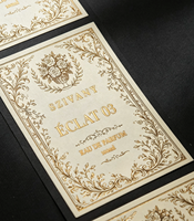 Étiquettes personnalisées pour flacons de parfum, en papier texturé imperméable, avec impression dorée, pour emballages cosmétiques