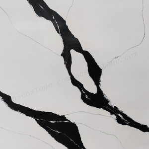 Piedra de ingeniería de cuarzo de 3200x1600mm, piedra Artificial negra, piedra de cuarzo Calacatta para encimeras de cuarzo de mesa - Product Image 3