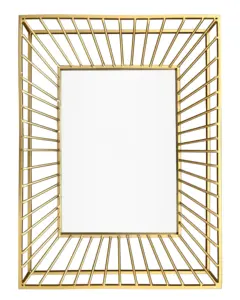 Espelho de parede retangular grande moderno nórdico, moldura de metal dourada, desenho minimalista para decoração de casa