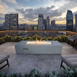 Big Size Stainless Steel <strong>Outdoor</strong> Linear <strong>Fire</strong> Pit Burner Original Concrete Gray Rectangle <strong>Fire</strong> <strong>Table</strong> - Product Image 1