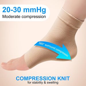 Haut 20-30mmHg Compression orteil ouvert orthèse de <span class=keywords><strong>cheville</strong></span> Logo fasciite plantaire gonflement entorse neuropathie arc anti-dérapant printemps décontracté - Product Image 4