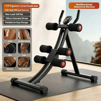 110 °   Appareil de musculation abdominale ergonomique pliable avec compteur LED, capacité de charge de 280 LBS, équipement d'entraînement du tronc