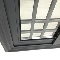 Ventanas correderas de aluminio con diseño de parrilla de ventana moderna del mercado africano de vidrio templado Doble