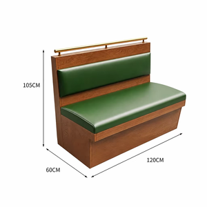Ensemble de mobilier de café en vert olive, banquette en bois, table avec plateau en terrazzo pour salle à manger en bord de rivière et restaurant en vue sur le lac - Product Image 5