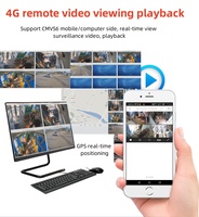 Moniteur 9 pouces IPS 4CH Écran quadruple divisé Entrée caméra AHD Pleine couleur Enregistreur vidéo de sécurité pour véhicule 4G/WiFi/GPS à distance