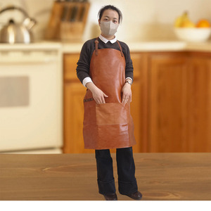 Versión Coreana de capa superior de piel de vaca impermeable a prueba de aceite babero sin mangas delantal para el hogar Cocina café Hotpot Restaurante <span class=keywords><strong>Camarero</strong></span> - Product Image 6