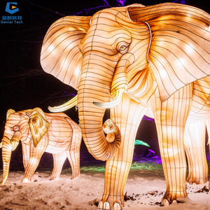 SGFL101 Zoo Park Lanterne Show Festival Soie Animal Lanterne Réaliste Éléphant Lanterne à Vendre - Product Image 1