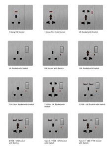 Alta qualità 1 banda porta elettrica campana di lusso casa 10A PC UK Standard 4-Way Touch Panel 220V CE approvato sicuro in plastica Non tessuta - Product Image 3