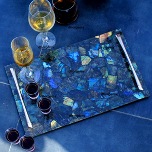 Latest Wholesale Price Handmade Black <b>Stone</b> Tray Modern Home Decor Geometric Design Serving and Display Tray for Sale - Product Image 2