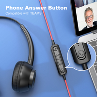 Auriculares con Cable para Oficina y Computadora Bee H369, Nuevos de Fábrica, con Cancelación de Ruido ENC, USB, para Centro de Llamadas, con Botón de Respuesta Telefónica