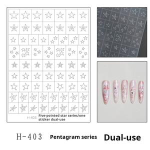 Pochoirs transparents pour ongles, motifs étoile, croix, cœur, papillon, nœud, pour peinture au pistolet, autocollants adhésifs pour nail art - Product Image 6