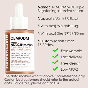 Sérum éclaircissant triple action à 10 % de niacinamide et 4 % d'acide tranexamique, anti-taches brunes, Alpha Arbutin, marque privée, OEM ODM, 30 ml - Product Image 6