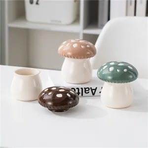 Wholesale Modern Christmas Home Decoration Candle Cup Nordic Ceramic Mushroom Shape Candle Jars In Bulk