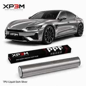 XP3M Liquid Dark Silver Liquid Metal Gloss TPU Color PPF Car <b>Wrap</b> <b>Vinyl</b> 7.5 Mil Self Healing Anti Scratch Anti Yellowing - Product Image 1