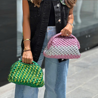 Sac de shopping tendance pour femme en métal et paille, broderie de haute qualité, design de lettres, été 2025